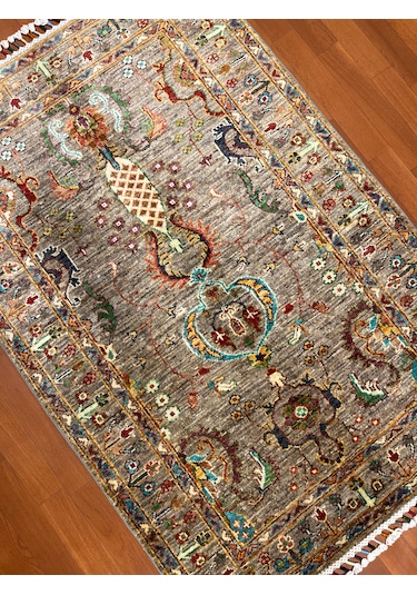 El Dokuma Afgan Halı Sultanı Model 100% Yün Kök Boya Kahve