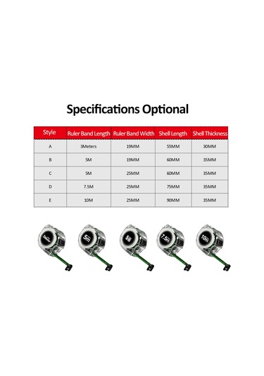 Kosona 7.5m 25mm Yüksek Hassasiyetli Metre Çevre, Flores Çift Taraflı Bant, Cam Gövde, Metal Eksen, Kırılmaya Dayanıklı, Çok Amaçlı Kullanım