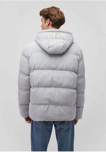 Mavi - Kapüşonlu Gri Şişme Mont 0110349-70075 Gri