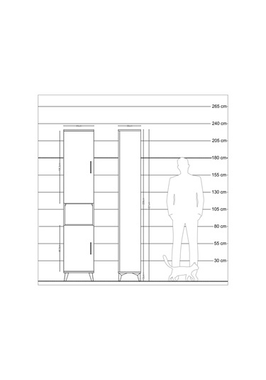 Arges Dolap 5 Raflı 2 Kapaklı 44x30x221 Çam-çam Çam