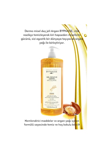 Byphasse Dermo Micellar Argan Oil Duş Jeli Tüm Ciltler İçin 1 L