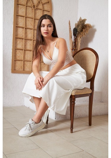 Ekru Astarlı Etek Dm2006 Ekru