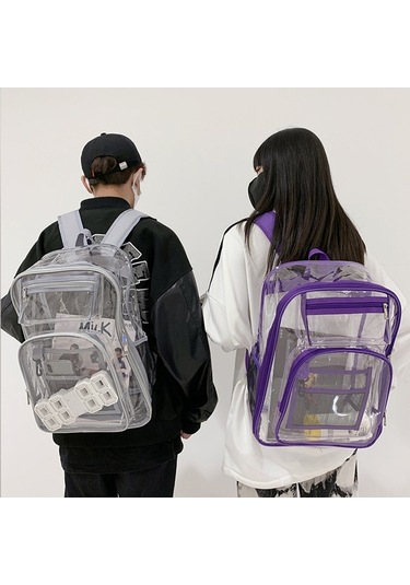 Maoyaya Şeffaf Pvc Gezgin Sırt Çantası - Su Geçirmez, Renkli Tasarım Çok Renkli