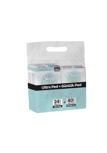 Sleepy Bio Natural Ultra Hijyenik Ped Normal 24'lü+ Günlük Ped Normal 40'lı