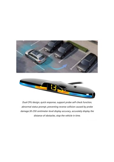 Dianziye Araç Geri Vurgu Sensörü Sistemi - 4 Siyah Ultrasonik Prob, 30-250cm Hassaslık, Adım Adım Sesli Alarm, Kolay Kurulum