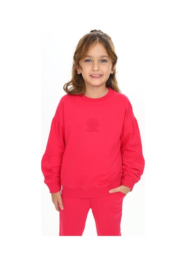 Toontoy Kız Çocuk Deniz Kabuğu Nakışlı Eşofman Takım Koyu Fuşya