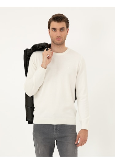 Pierre Cardin Erkek Ekru Kazak /triko 50296575-vr019 Ekru