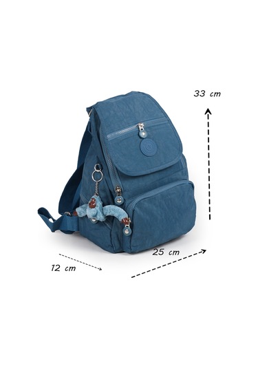 Küçük Boy Krinkıl / Klinkır Su Geçirmez Uzun Askılı Çok Gözlü Günlük Kadın Sırt Çantası Mavi 12-4g Mavi