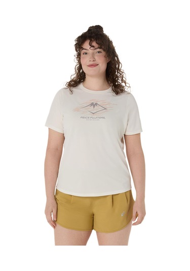 Asics Fujıtraıl Logo Ss Top Kadın Bej Kısa Kollu Tshirt 2012d314-100 Bej