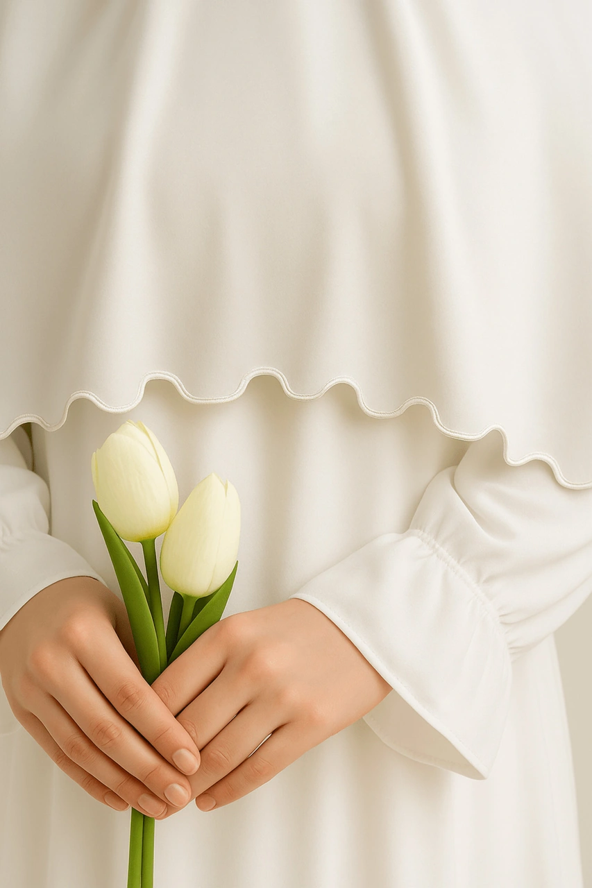 Enba Premium Jersey Sandy Şal - 75x190 Cm Kırık Beyaz