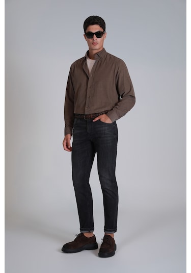 Lufian Water Erkek Basic Gömlek Slim Fit Kum Kum 112010664100580 Kum