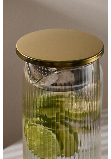 Pina Luster Çizgi Dokusu Filtre Kapaklı Sürahi 1300ml Luster