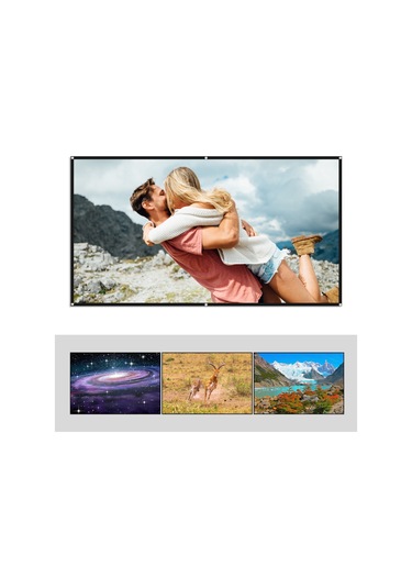 Geeroyoo 100 İnç Taşınabilir Kırışmaz Katlanabilir Projeksiyon Perdesi 16:9 Geniş Ekran Hd Film Ev/ofis İç-dış Mekan Jzr-gy