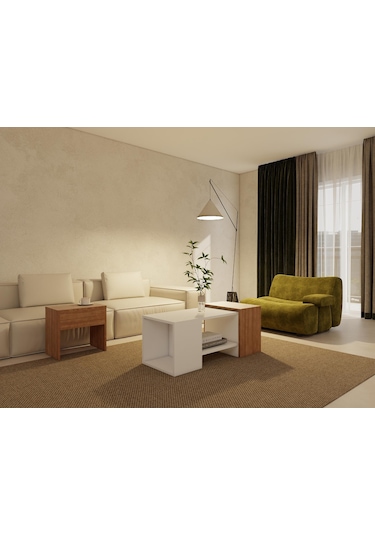 Lupo Orta Sehpa Marbellakiraz Beyaz Renk Beyaz