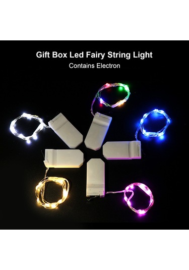 Teltree Kutu Açıldığında Otomatik Aydınlanır 1m 10 Ledli Dört Renkli Bakır Tel Ipli Işık, Ip67 Su Geçirmez, Tuş Pil İle Çalışır, Hediye Kutusu Dekorasyonu Çok Renkli
