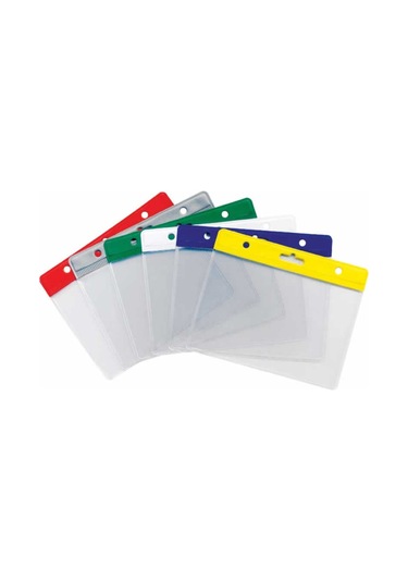 Sarff Kart Kabı Şeffaf 7.5x9.5 Beyaz Şerit Yatay - 15 Adet