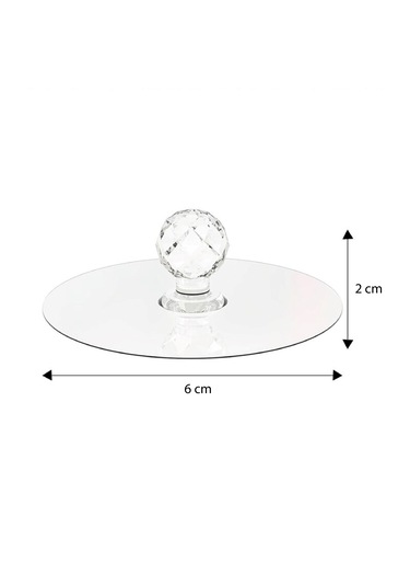 Topuz Yapışkan Dolap Çekmece Kulpu Kristal Mobilya 4 adet