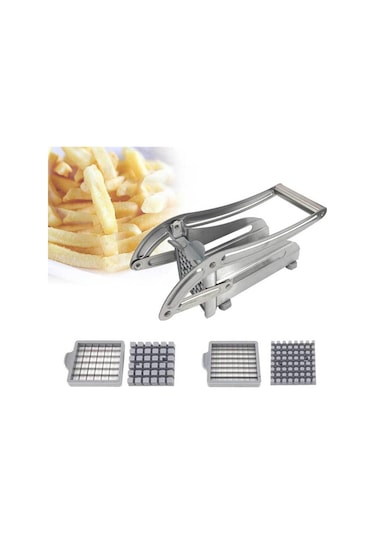 Homyl Manuel Kızartma Kesici 2 Adet Fransız Patates Peynir İçerir Gümüş