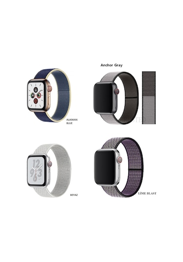 iOS Uyumlu Watch Kordon 2 3 4 5 6 Se 7 38 40 41 42 44 45 Mm Spor Hasır