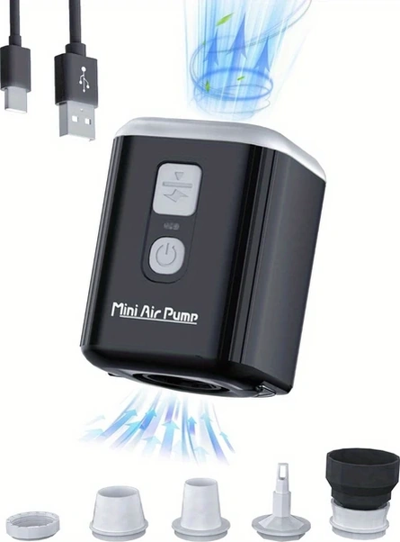 Willowhaven Yeşil Mini Şişirme Pompası 1600mah Bataryalı Kamp Lambalı Şişme Yatak Havuz Oyuncağı