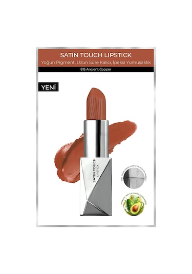 Alix Avien Uzun Süre Kalıcı Nemlendirici Pürüzsüz Etkili Yarı Mat Ruj Satin Touch Lipstick 815 Ancient Copper