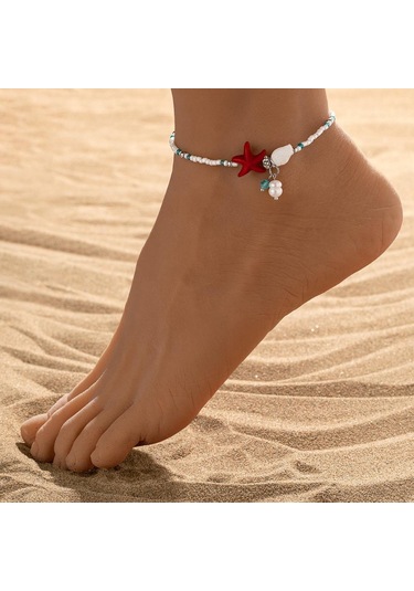 Denizyıldızı Denizyıldızı Şeklinde Halhallar Alaşım Ayak Bileği Aksesuarları Yeni Plaj Ayak Bileği Zincirleri Adam Sarı
