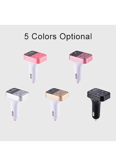 B2 Çift Usb Şarj Bluetooth Fm Verici Mp3 Müzik Çalar Araç Kiti, Eller Serbest Arama Ve Tf Kart Ve U Disk Gümüş Desteği