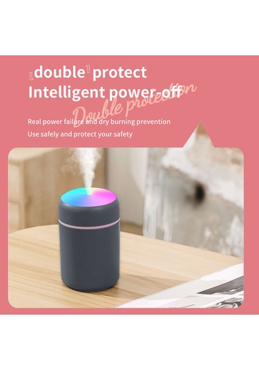 Neevoyu Oto Hava Nemlendirici Aromaterapi Için Küçük Boylu Usb 220ml Renkli Işıklı Nano Buhar Atomizasyonlu Gri Oto Elektroniği