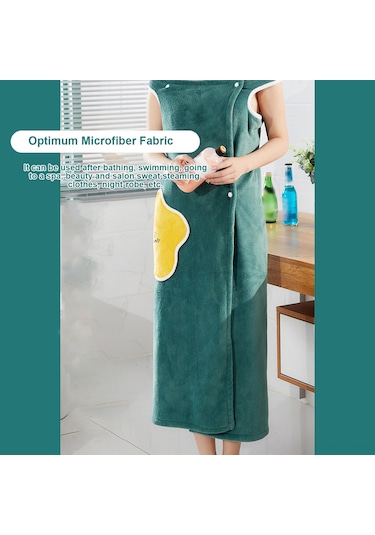 Ximistore9 Zeytin Yeşili Korozya Kumaş Banyo Elbisesi - Hızlı Kuruyan, Tüye Uyumlu, Cepli Design, L Beden 105-120 Kg Yeşil