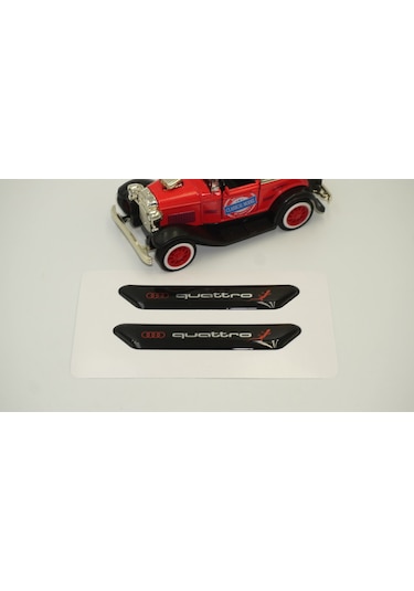 Audi Quattro Gecko Logo Çamurluk Yanı ve Ayna Metalize Damla Dese
