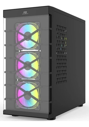 Power Boost PB-GR222BB RGB 7 Fanlı ATX Mid-Tower Oyuncu Kasası Siyah