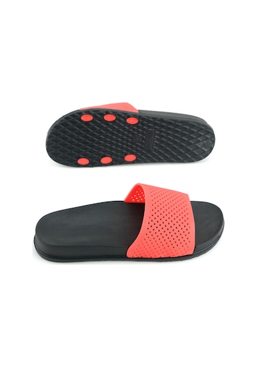Gezer Kadın Yazlık Eva Islak Zemine Uygun Ev Bahçe Banyo Havuz Terlik Kırmızı