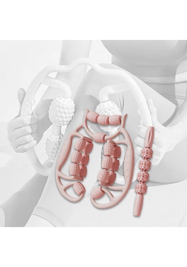 Suntek 2 Adet Kas Silindiri Masaj Aletleri El Silindirleri Kollar Pembe
