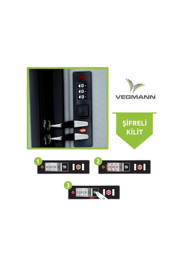 Vegmann Polipropilen Pp Atlas Gri Kabin Boy Valiz Gri