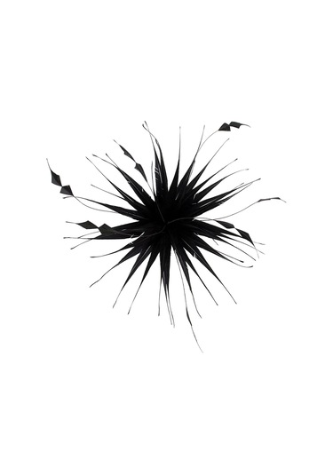 Suntek Çiçek Tüy Broş El Yapımı Saç Tokası 26,8-cm-siyah Siyah