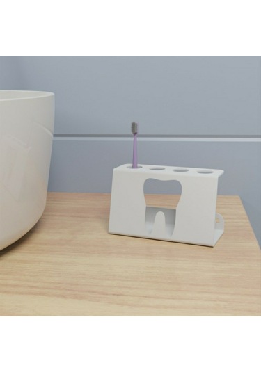 Işıl Metal Diş Fırçalık Beyaz