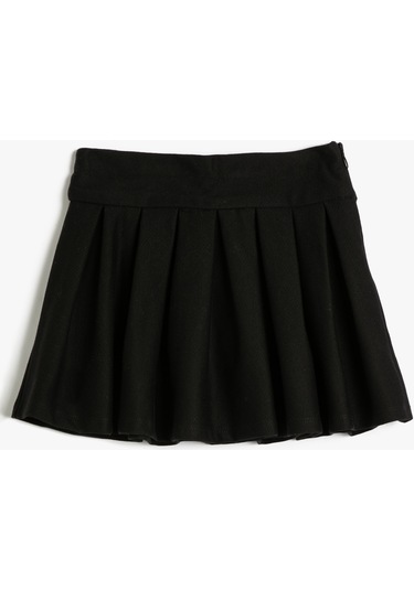 Koton Etek Pileli Toka Detaylı Pamuklu Siyah 4wkg70009ak 4WKG70009AK999 Siyah