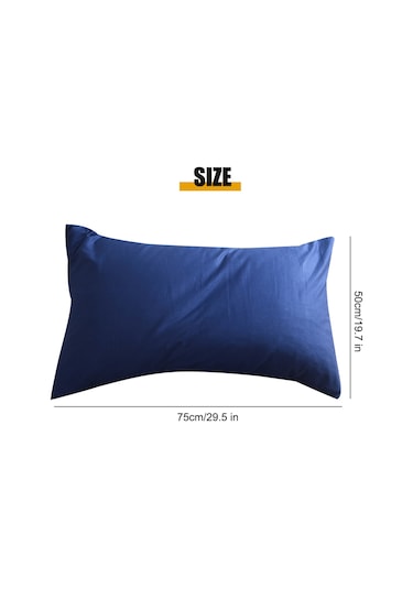 Tenfowee Koyu Mavi 100% Pamuk Yastık Kılıfı, Konforlu, Temizliği Kolay, 50x75 Cm, Envelope Tipi, Dayanıklı Yataş Örtüsü Diğer