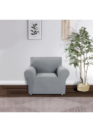 Geeroyoo Süt İpek Kumaşlı Kaymaz Koltuk Kılıfı - Yıkanabilir, Çocuk Ve Evcil Hayvan Dostu Çeşitli Renk Ve Boy Seçenekleri Açık Gri