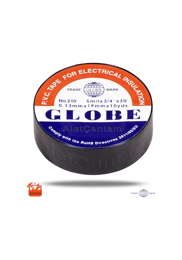Globe  Elektrik Bandı İzole Bant 10'lu Paket Siyah