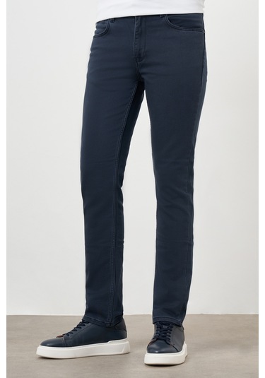 Morven Erkek Lacivert Mevsimlik Pamuk 5 Cep Dynamic Fit Jean Pantolon Lacivert