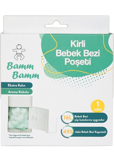 Bamm Bamm Kokulu Bebek Bezi Atık Poşeti 495 Bez Kapasiteli