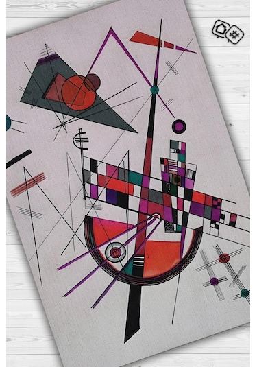 Homshtag Hassas Gerilim, Kandinsky Sanat Halısı,geometrik Halı Çok Renkli