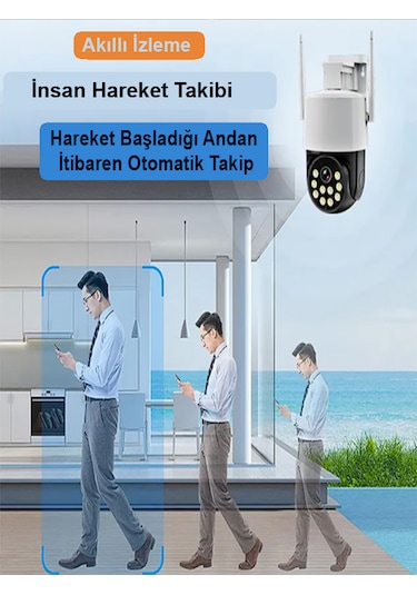 3mp Wifi Kablosuz Güvenlik Kamerası Hareketli Sesli Gece Renkli