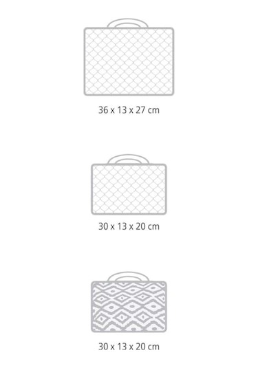 Bohe 3'lü Bavul İçi Seyahat Çantası Desenli