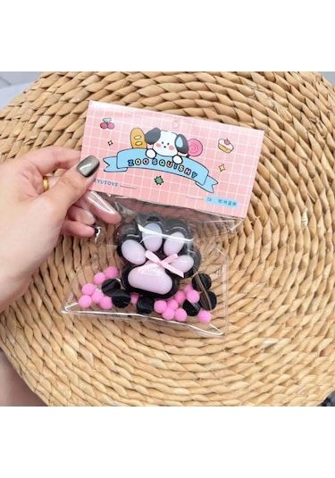 Kedi Patisi Squishy Stress Oyuncağı Sukuşi Pati, Siyah-pembe Diğer