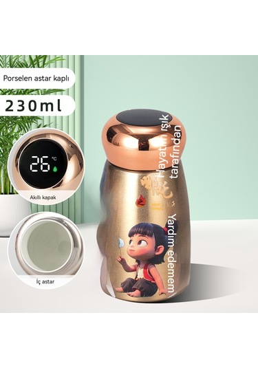 Jian Fan Nezha Termos Fincan Gri Altın