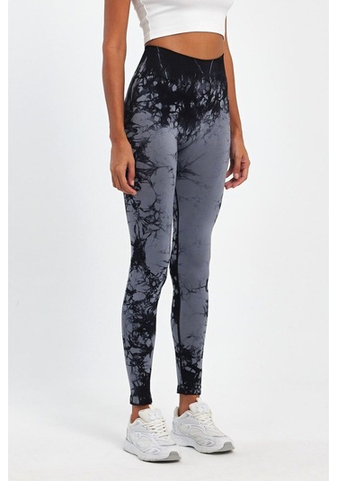 Şmart Arkası Büzgülü Seamless Desenli Tayt