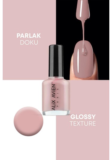 Alix Avien Pembe Nude Oje 46 Yüksek Pigmentli Uzun Süreli Kalıcılık Hızlı Kuruma Nail Lacquer 46