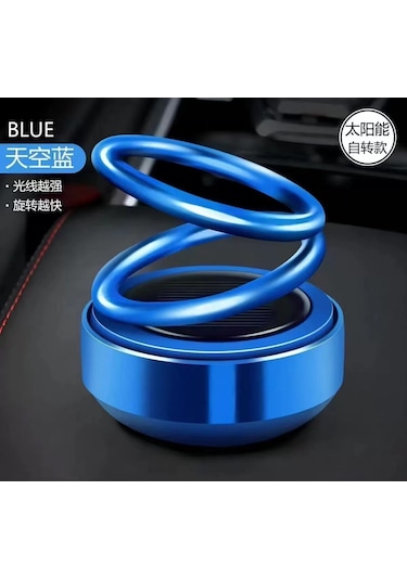 Reedark Araç Parfümü - Güneş Enerjili Döner Çift Halkalı Koku Difüzörü Mavi Elektrokaplama Diğer